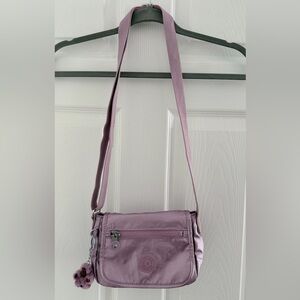 Kipling Sabian Metallic Lilac Mini Crossbody Shoulder Bag